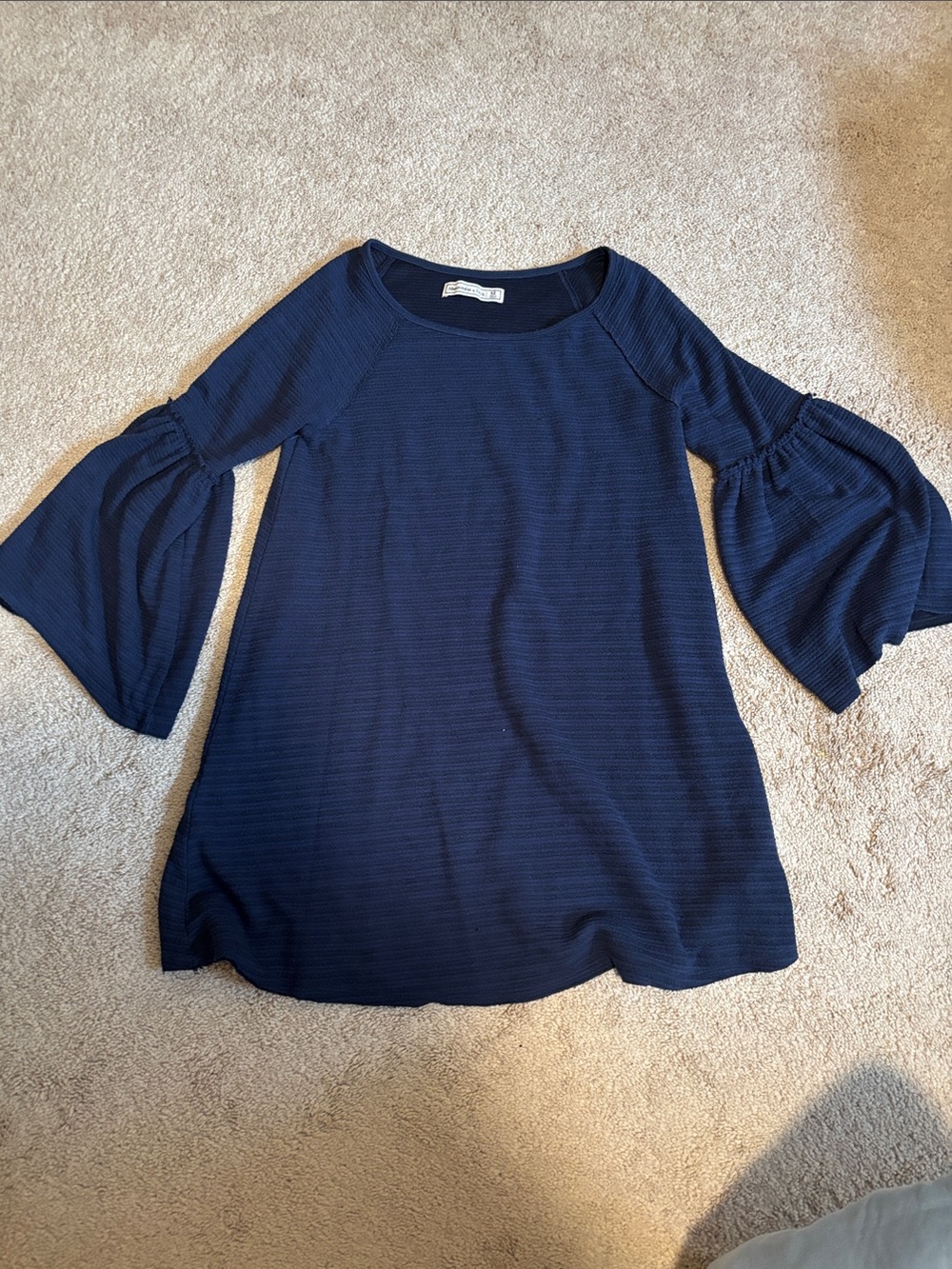 Abercrombie & Fitch Navy Bell Sleeve Women's Top